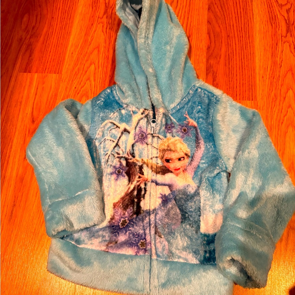 Disney Frozen Girls Blue Hooded Sweater